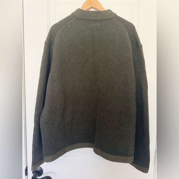 Woolrich Men's Olive Green 1/4 Zip Sweater Wool Blend Classic Knit 2XL - Picture 2 of 6